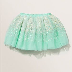 Seed Heritage Turquoise Layered Tutu Skirt Pastel Sequins Size 2T